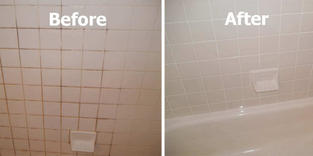 Tile And Grout Repair Before After, How To Regrout A Tile Shower Floor